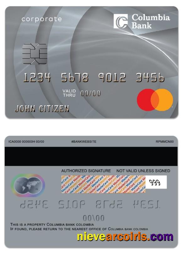 Colombia Columbia Bank Mastercard comercial credit card